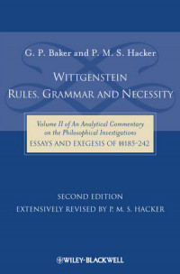 Wittgenstein Rules, Grammar And Necessity