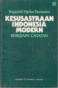 Kesusastraan Indonesia Modern: Beberapa Catatan