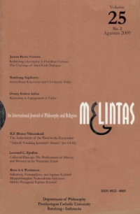 Image of Melintas : An International Journal of Philosophy and Religion Volume 25 Nomor 2 April 2009