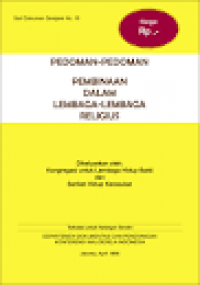 Image of Pedoman-pedoman Pembinaan Dalam Lembaga-lembaga Religius